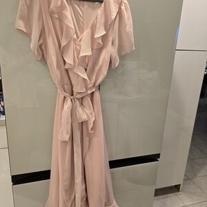 Elegant Pink Ruffle Dress